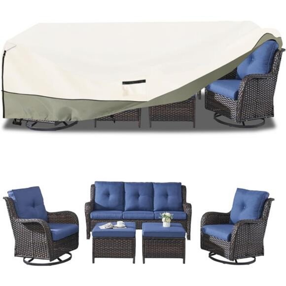 Outdoor Furniture Covers Waterproof,600D Heavy Duty Patio Cover for 5 PCS Sets - Picture 4 of 8